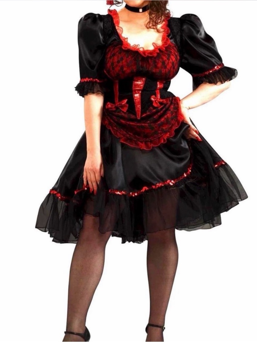 Red and Black Saloon Girl Costume